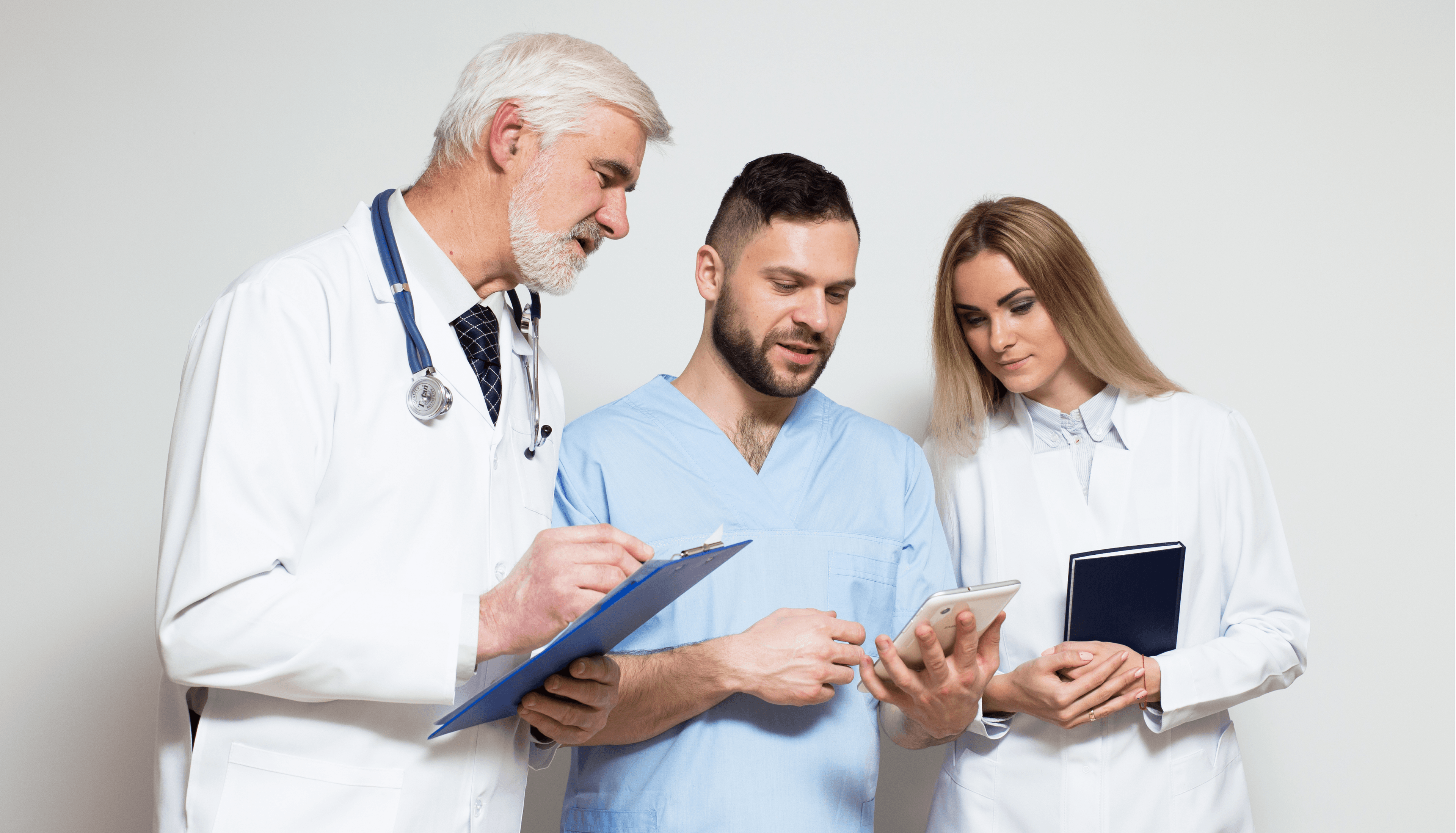 Healthcare professionals collaborating on a multi role platform