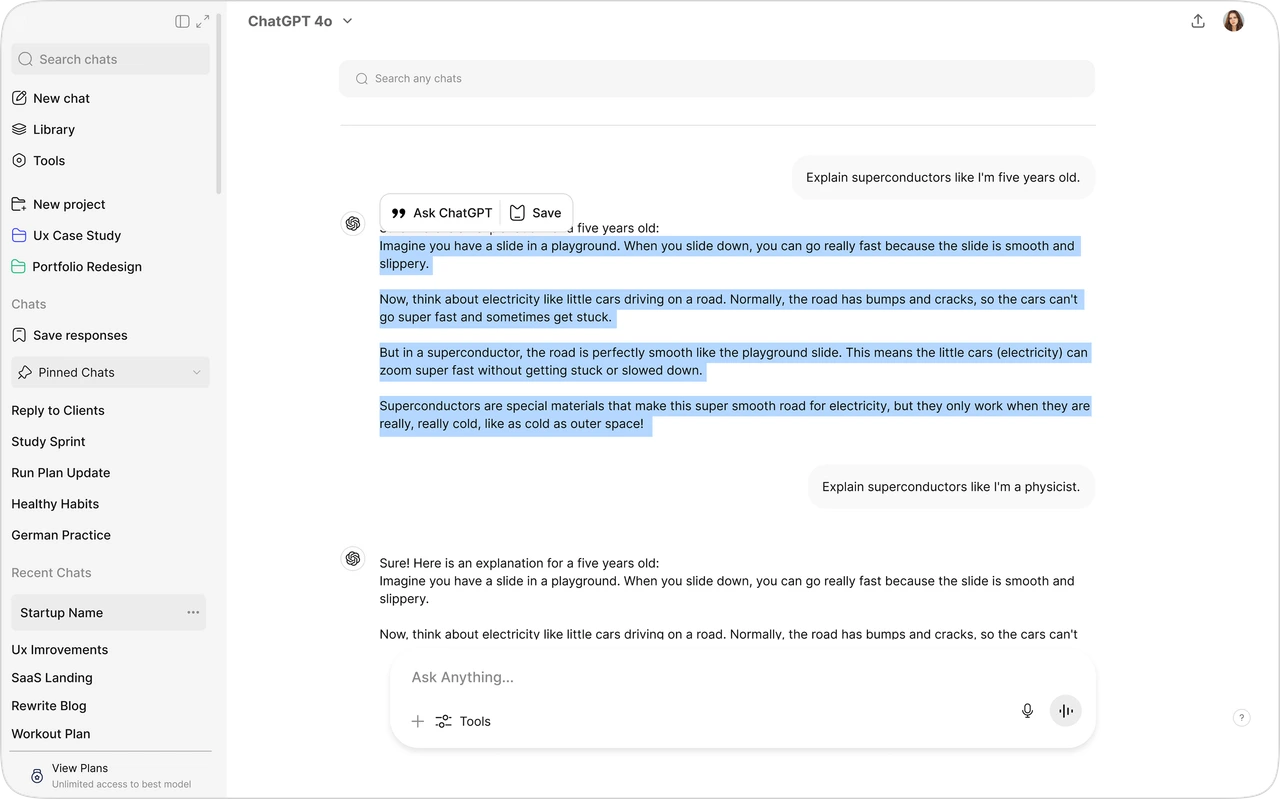 Select & Save Key Responses