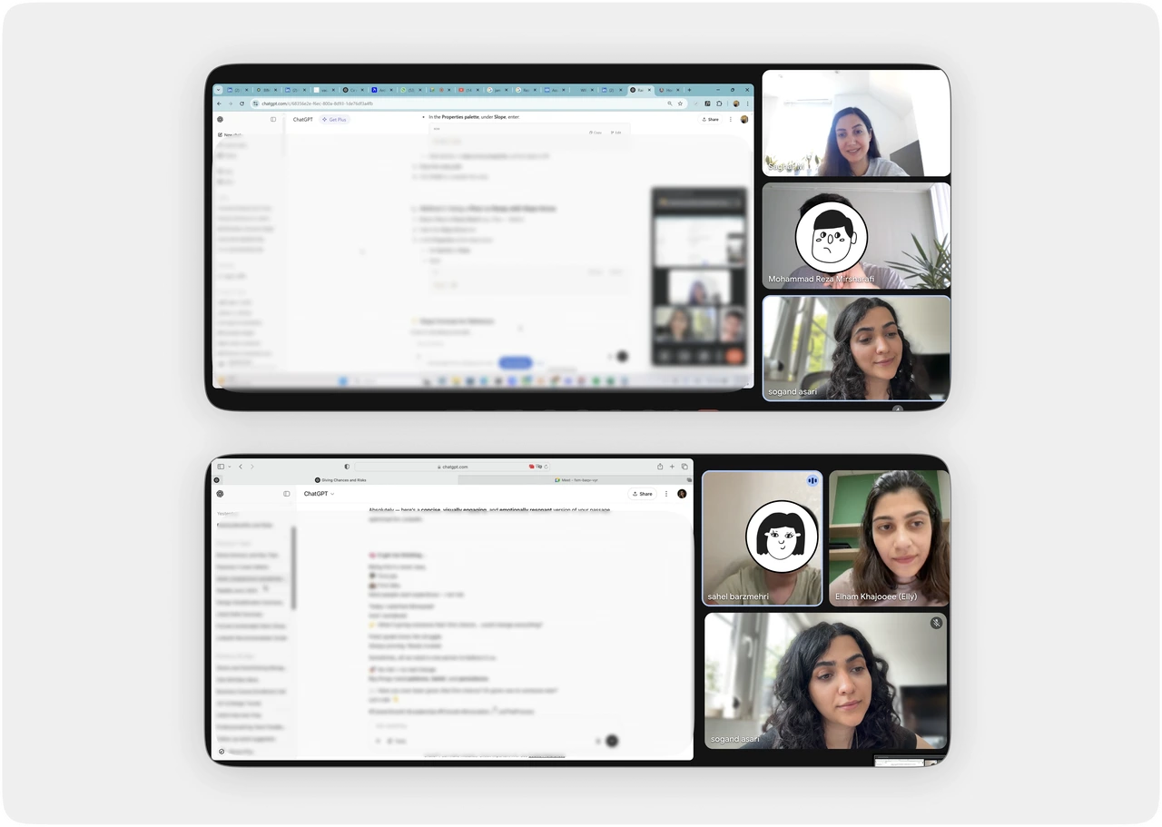 User interviews and contextual inquiries session screenshots