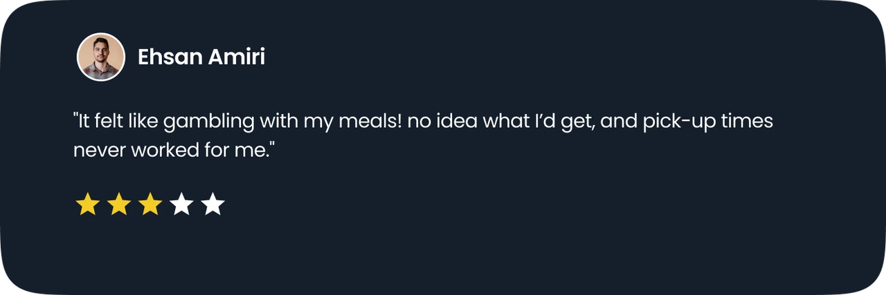 User feedback card 1