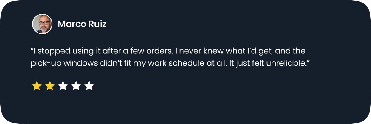 User feedback card 2